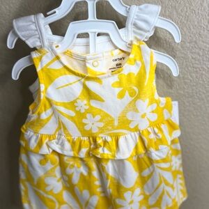 NWT | Carter’s Baby Girl “Little Sunshine” Yellow Dress Set | 6 Months